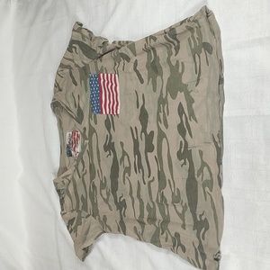 Natural Reflections Army Camo Red White Blue Pocket T Shirt Size XLarge